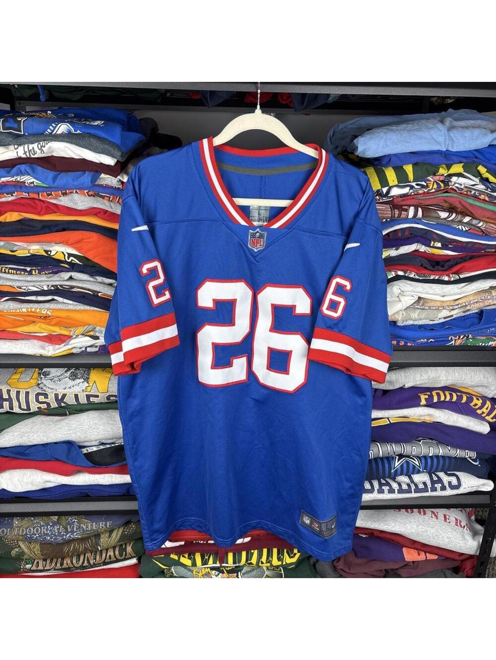 Saquon Barkley New York Giants Nike NFL Jersey #26 Blue On Field Sz L